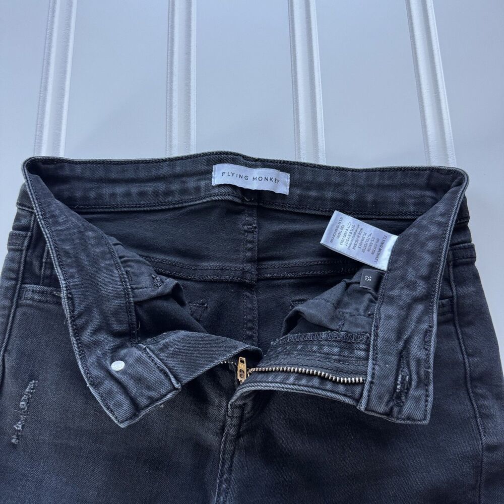 Flying Monkey Black Distressed Skinny Jeans | Edgy Grunge Ripped Denim Pants - Picture 5 of 7